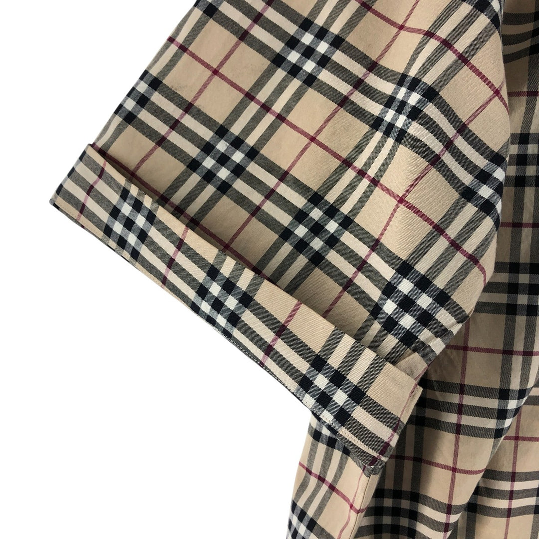 Burberry's BURBERRY LONDON short sleeve button down check shirt men's size L cotton Beige type Vintage Second Hand