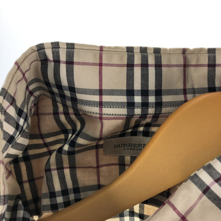 Burberry's BURBERRY LONDON short sleeve button down check shirt men's size L cotton Beige type Vintage Second Hand