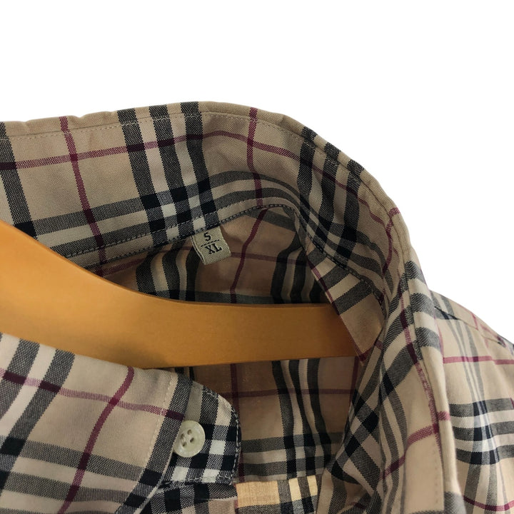 Burberry's BURBERRY LONDON short sleeve button down check shirt men's size L cotton Beige type Vintage Second Hand