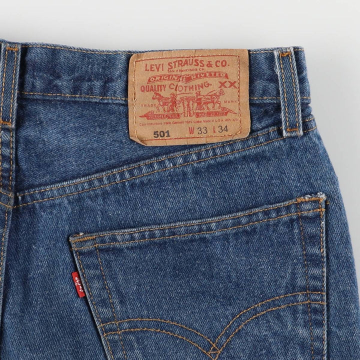 90'S Levi's 501-0115 Straight Denim Pants Made in USA Men's W33 Vintage cotton blue type Vintage Second Hand
