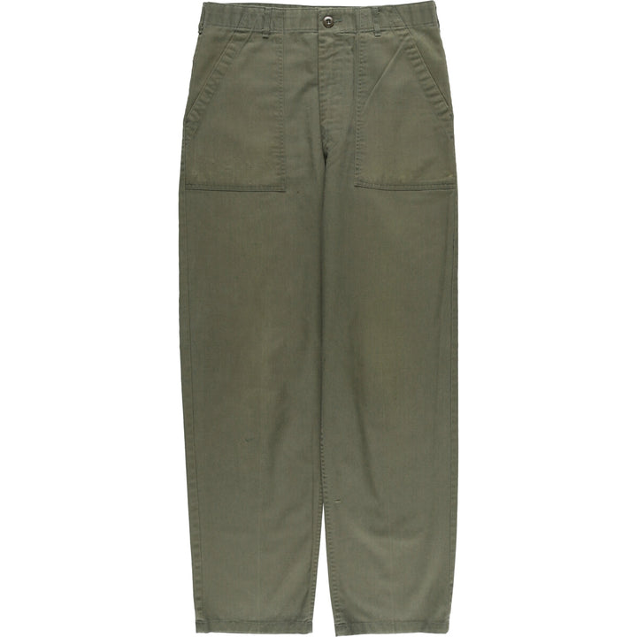 80'S US military genuine military baker pants made in USA men's w33 equivalent vintage polyester Khaki type sage green Vintage Second Hand