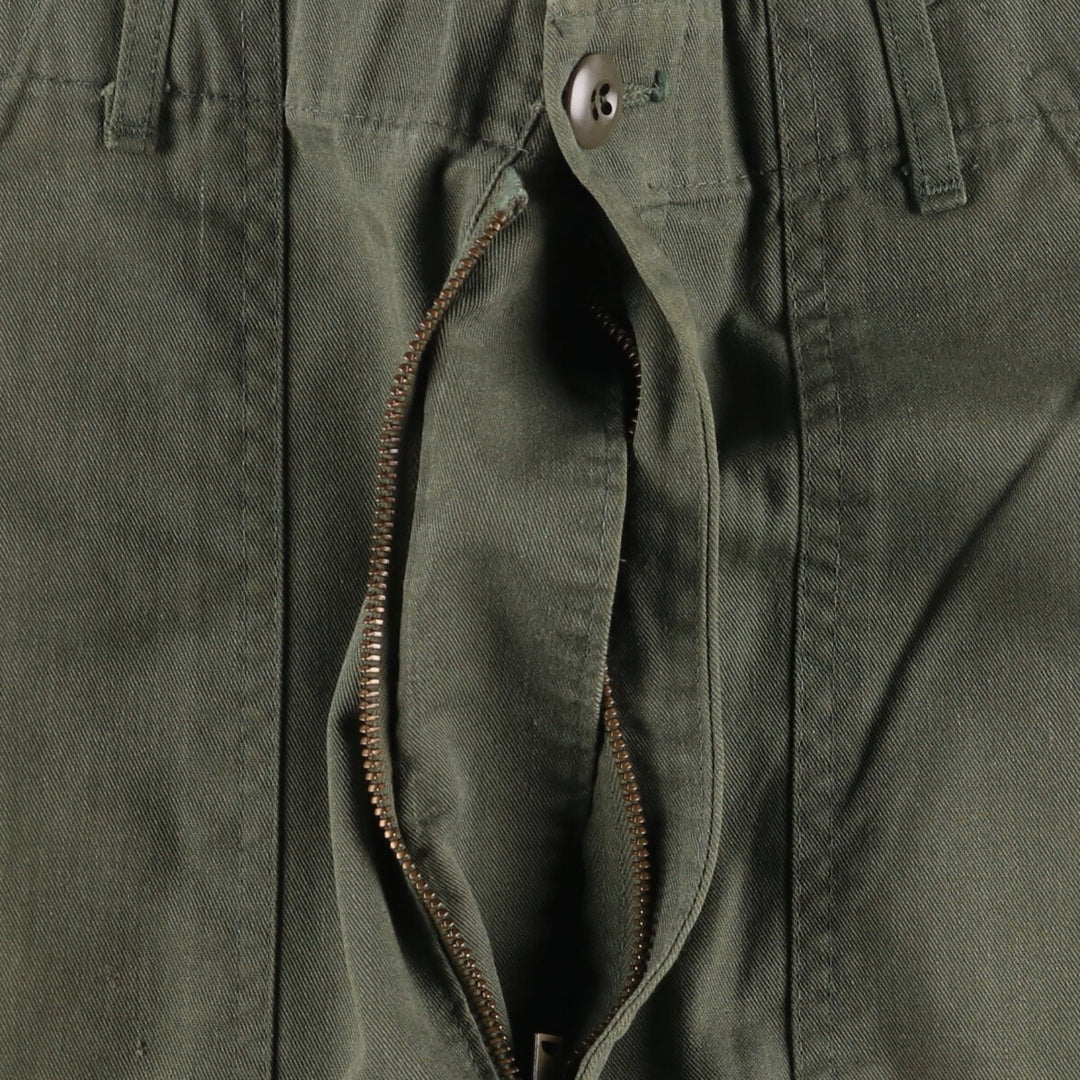 80'S US military genuine military baker pants made in USA men's w33 equivalent vintage polyester Khaki type sage green Vintage Second Hand