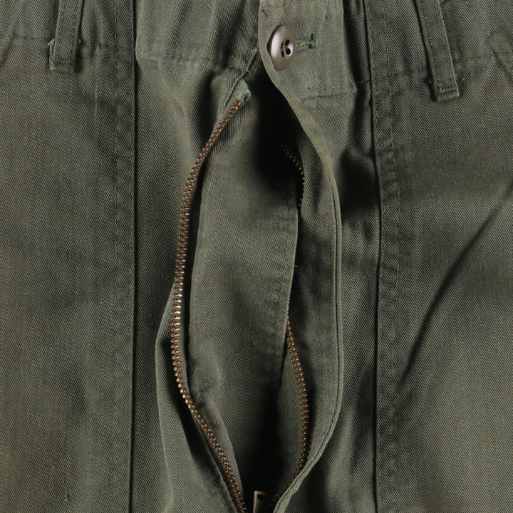 80'S US military genuine military baker pants made in USA men's w33 equivalent vintage polyester Khaki type sage green Vintage Second Hand