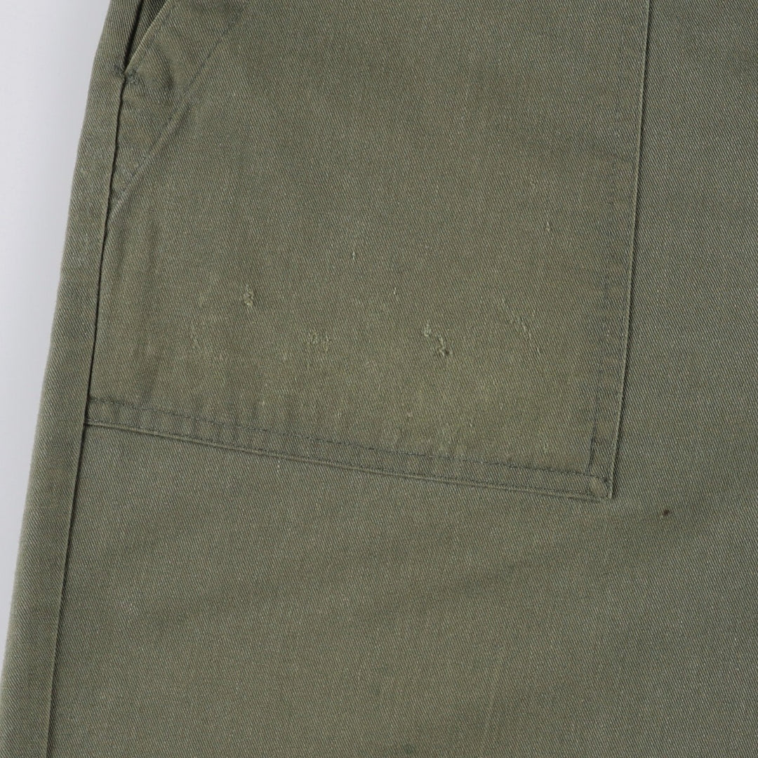 80'S US military genuine military baker pants made in USA men's w33 equivalent vintage polyester Khaki type sage green Vintage Second Hand