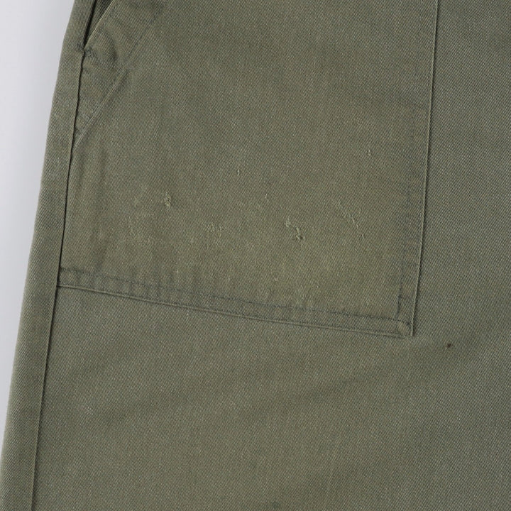 80'S US military genuine military baker pants made in USA men's w33 equivalent vintage polyester Khaki type sage green Vintage Second Hand