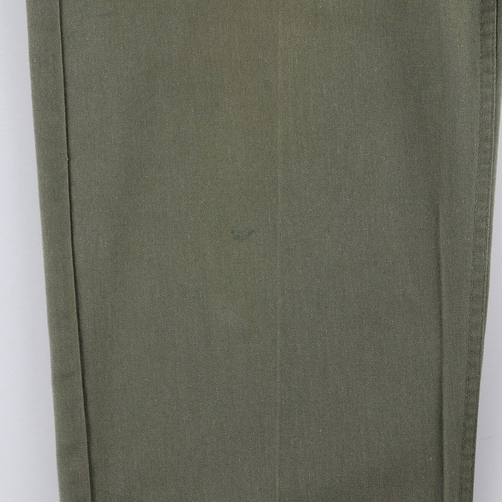 80'S US military genuine military baker pants made in USA men's w33 equivalent vintage polyester Khaki type sage green Vintage Second Hand