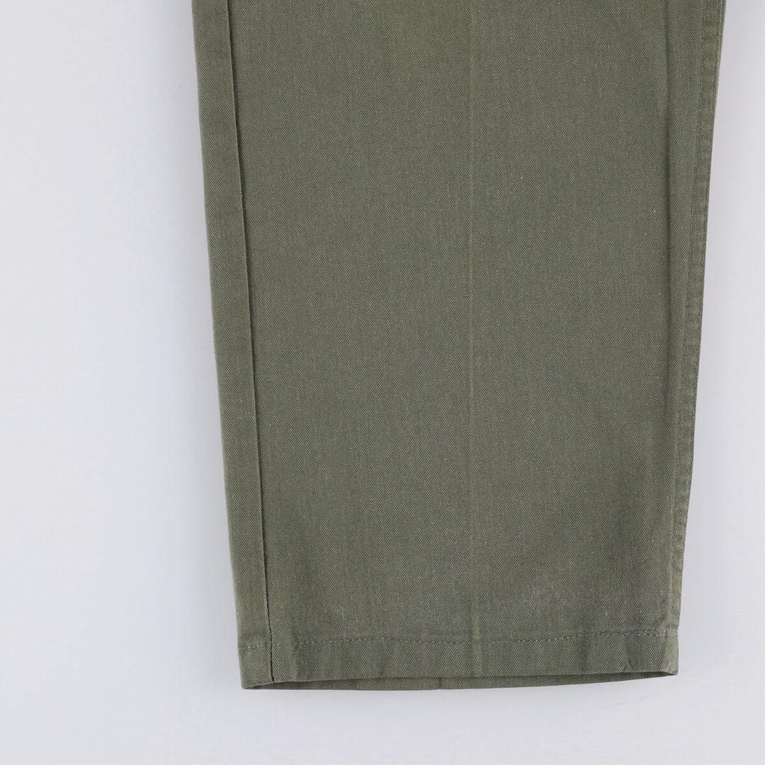 80'S US military genuine military baker pants made in USA men's w33 equivalent vintage polyester Khaki type sage green Vintage Second Hand