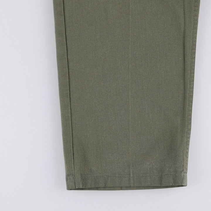 80'S US military genuine military baker pants made in USA men's w33 equivalent vintage polyester Khaki type sage green Vintage Second Hand