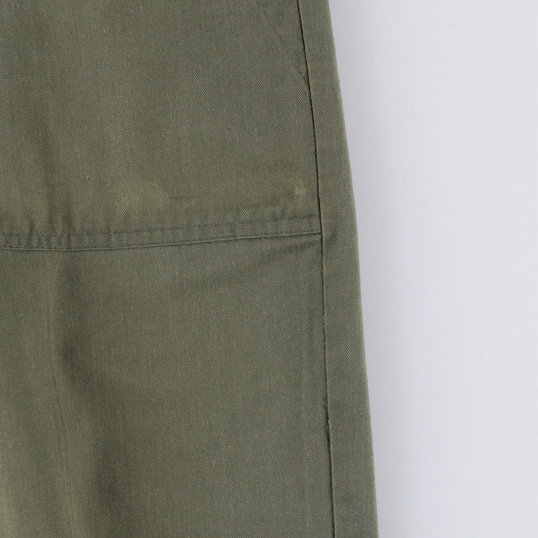 80'S US military genuine military baker pants made in USA men's w33 equivalent vintage polyester Khaki type sage green Vintage Second Hand