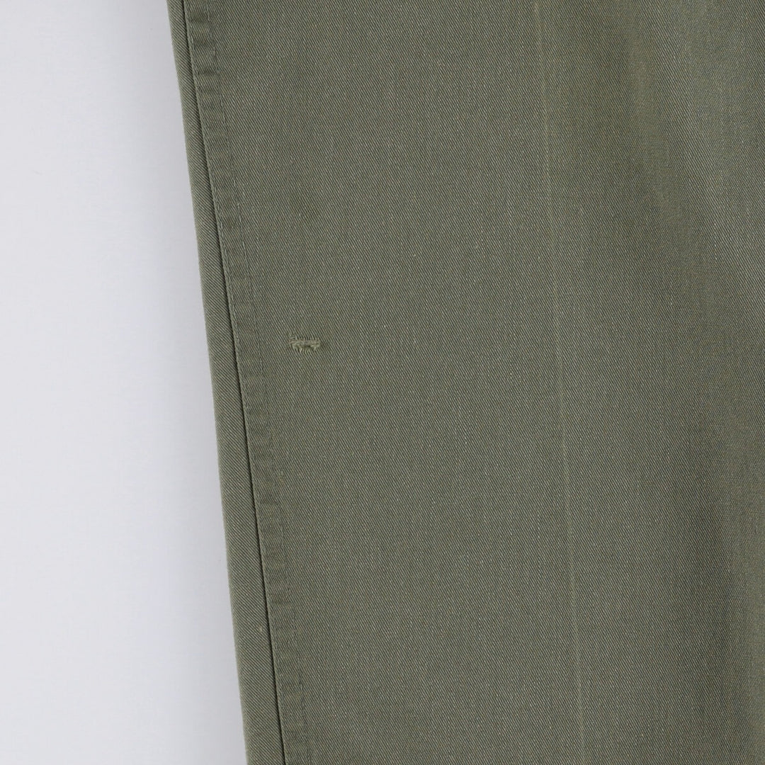 80'S US military genuine military baker pants made in USA men's w33 equivalent vintage polyester Khaki type sage green Vintage Second Hand
