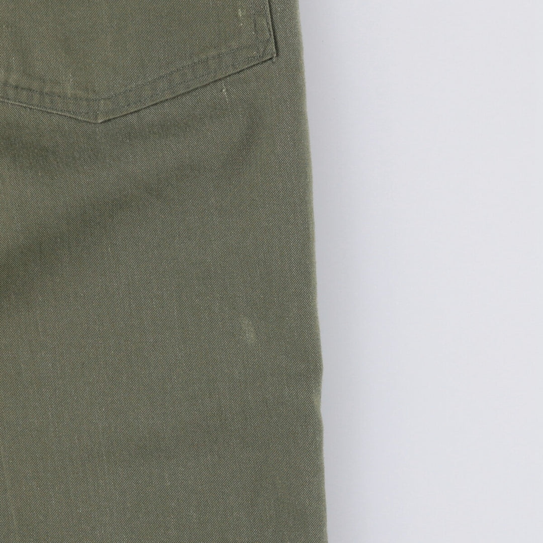 80'S US military genuine military baker pants made in USA men's w33 equivalent vintage polyester Khaki type sage green Vintage Second Hand