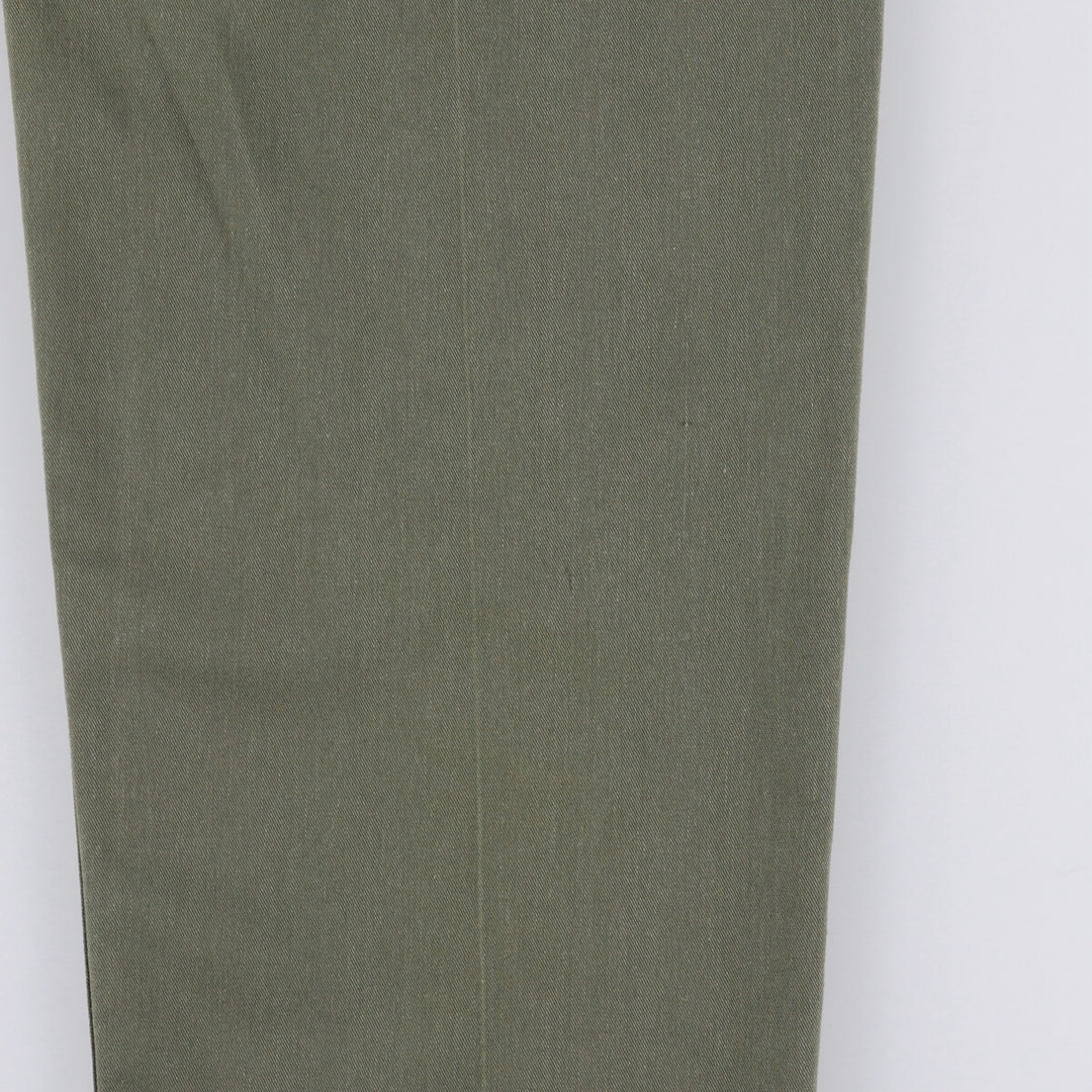 80'S US military genuine military baker pants made in USA men's w33 equivalent vintage polyester Khaki type sage green Vintage Second Hand