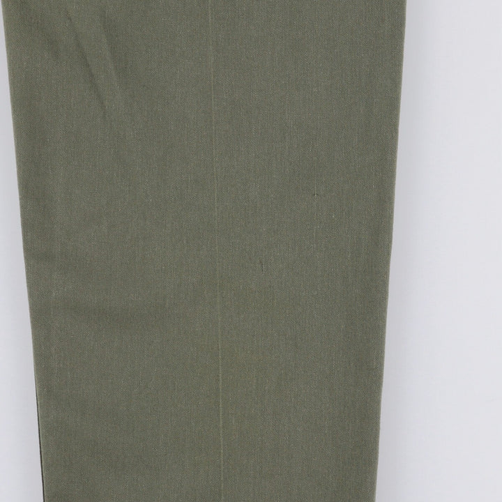 80'S US military genuine military baker pants made in USA men's w33 equivalent vintage polyester Khaki type sage green Vintage Second Hand
