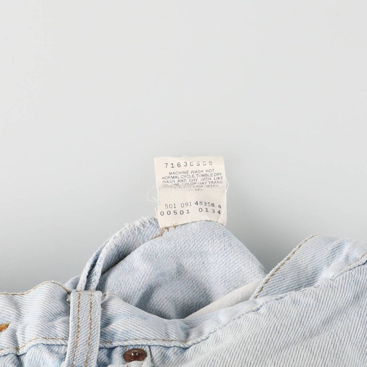 90'S Levi's 00501-0134 Straight denim pants made in USA, men's w35 equivalent, vintage cotton blue type Vintage Second Hand