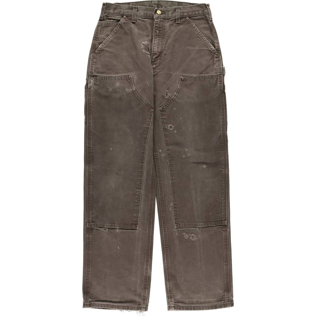 00'S Carhartt Dungaree Fit Double Knee Duck Painter Pants Men's W30 equivalent cotton brown type Vintage Second Hand