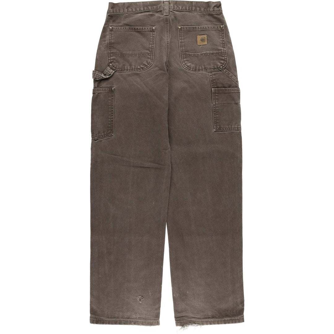 00'S Carhartt Dungaree Fit Double Knee Duck Painter Pants Men's W30 equivalent cotton brown type Vintage Second Hand