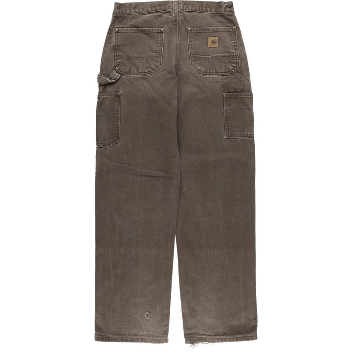 00'S Carhartt Dungaree Fit Double Knee Duck Painter Pants Men's W30 equivalent cotton brown type Vintage Second Hand