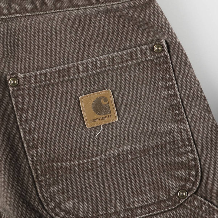 00'S Carhartt Dungaree Fit Double Knee Duck Painter Pants Men's W30 equivalent cotton brown type Vintage Second Hand