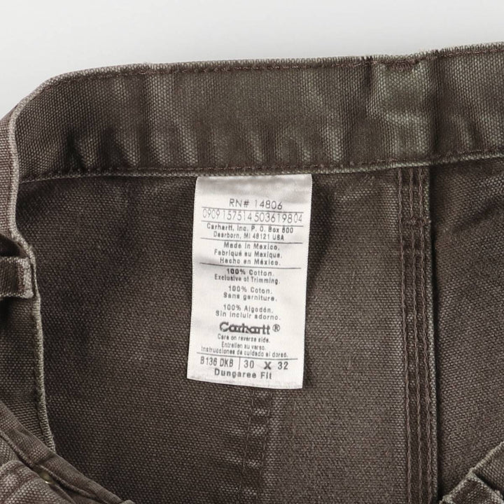 00'S Carhartt Dungaree Fit Double Knee Duck Painter Pants Men's W30 equivalent cotton brown type Vintage Second Hand