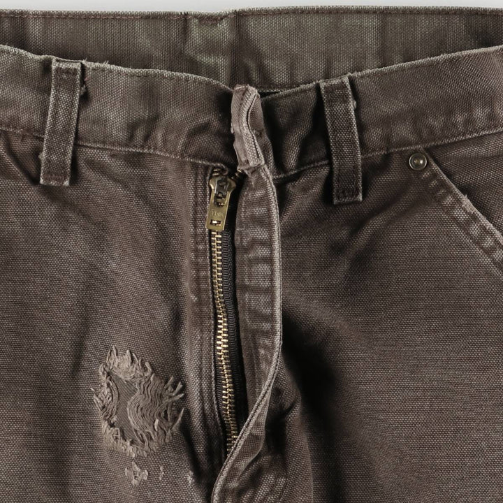 00'S Carhartt Dungaree Fit Double Knee Duck Painter Pants Men's W30 equivalent cotton brown type Vintage Second Hand