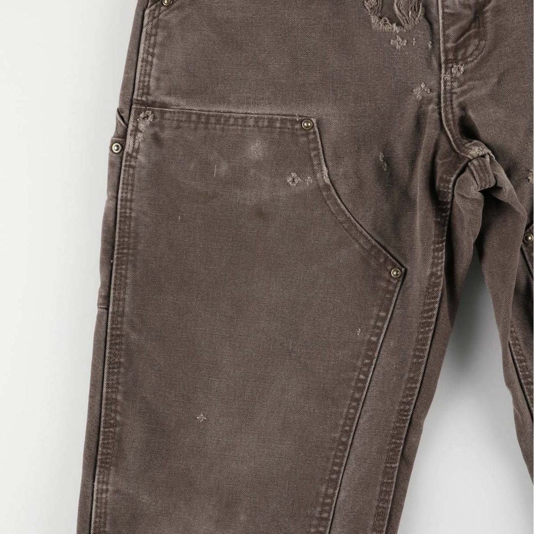 00'S Carhartt Dungaree Fit Double Knee Duck Painter Pants Men's W30 equivalent cotton brown type Vintage Second Hand