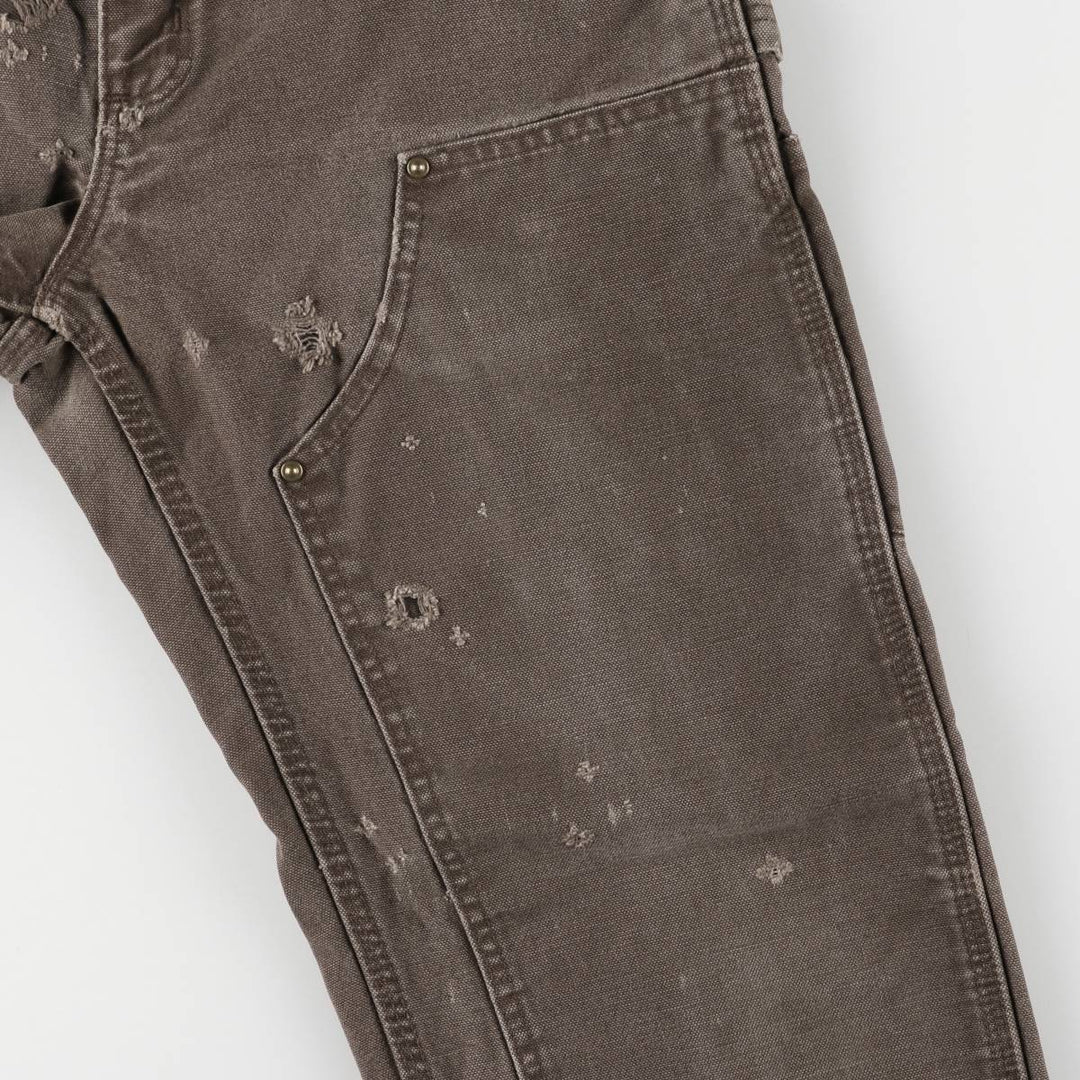00'S Carhartt Dungaree Fit Double Knee Duck Painter Pants Men's W30 equivalent cotton brown type Vintage Second Hand