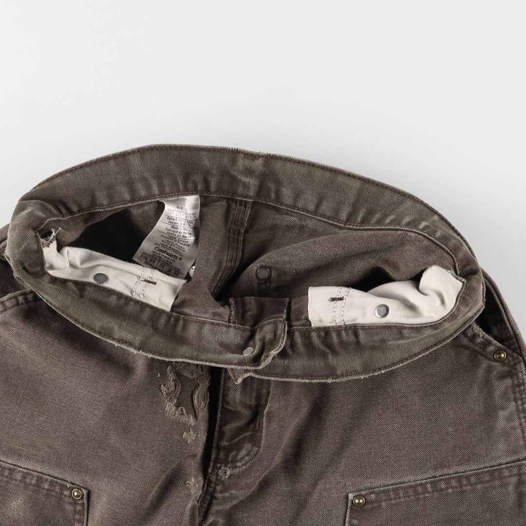 00'S Carhartt Dungaree Fit Double Knee Duck Painter Pants Men's W30 equivalent cotton brown type Vintage Second Hand