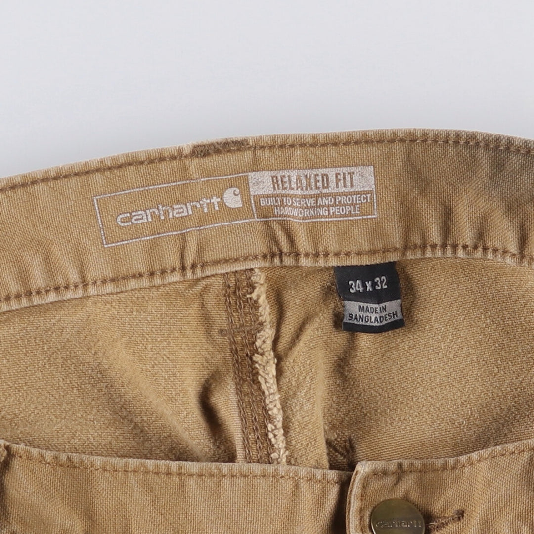 Carhartt Relaxed Fit Double Knee Duck Painter Pants for Men, W34 cotton brown type Vintage Second Hand