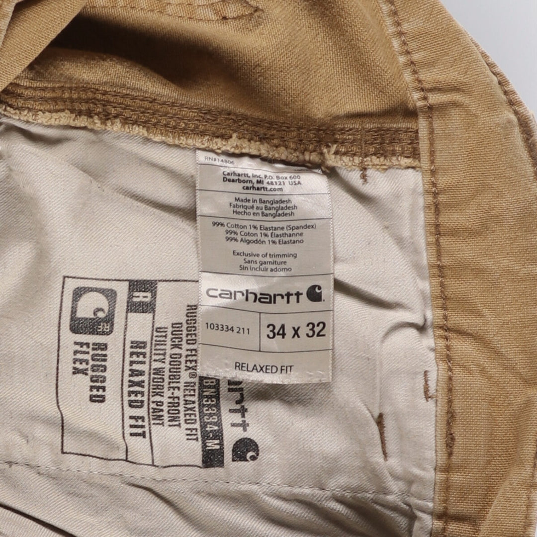 Carhartt Relaxed Fit Double Knee Duck Painter Pants for Men, W34 cotton brown type Vintage Second Hand