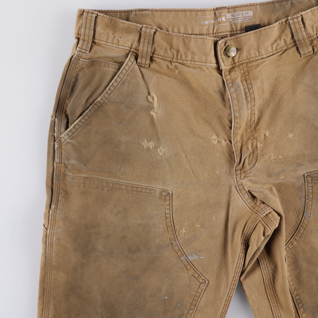 Carhartt Relaxed Fit Double Knee Duck Painter Pants for Men, W34 cotton brown type Vintage Second Hand