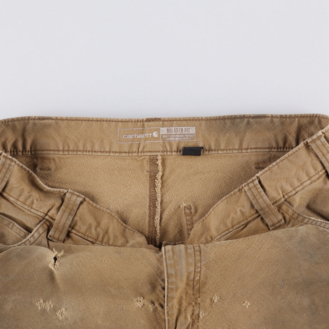 Carhartt Relaxed Fit Double Knee Duck Painter Pants for Men, W34 cotton brown type Vintage Second Hand