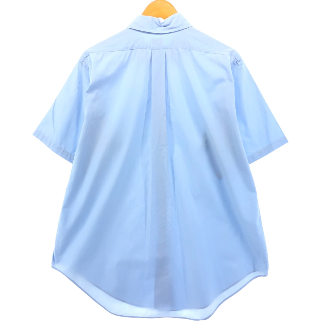 ~70'S Brooks Brothers MAKERS 6-button short-sleeve cotton shirt, men's XL size, vintage cotton Blue type light blue Vintage Second Hand
