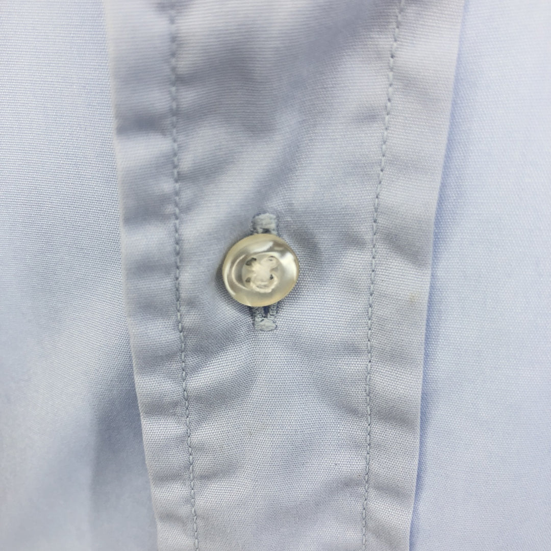 ~70'S Brooks Brothers MAKERS 6-button short-sleeve cotton shirt, men's XL size, vintage cotton Blue type light blue Vintage Second Hand