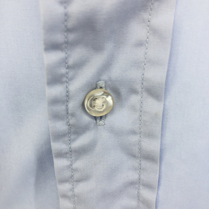~70'S Brooks Brothers MAKERS 6-button short-sleeve cotton shirt, men's XL size, vintage cotton Blue type light blue Vintage Second Hand