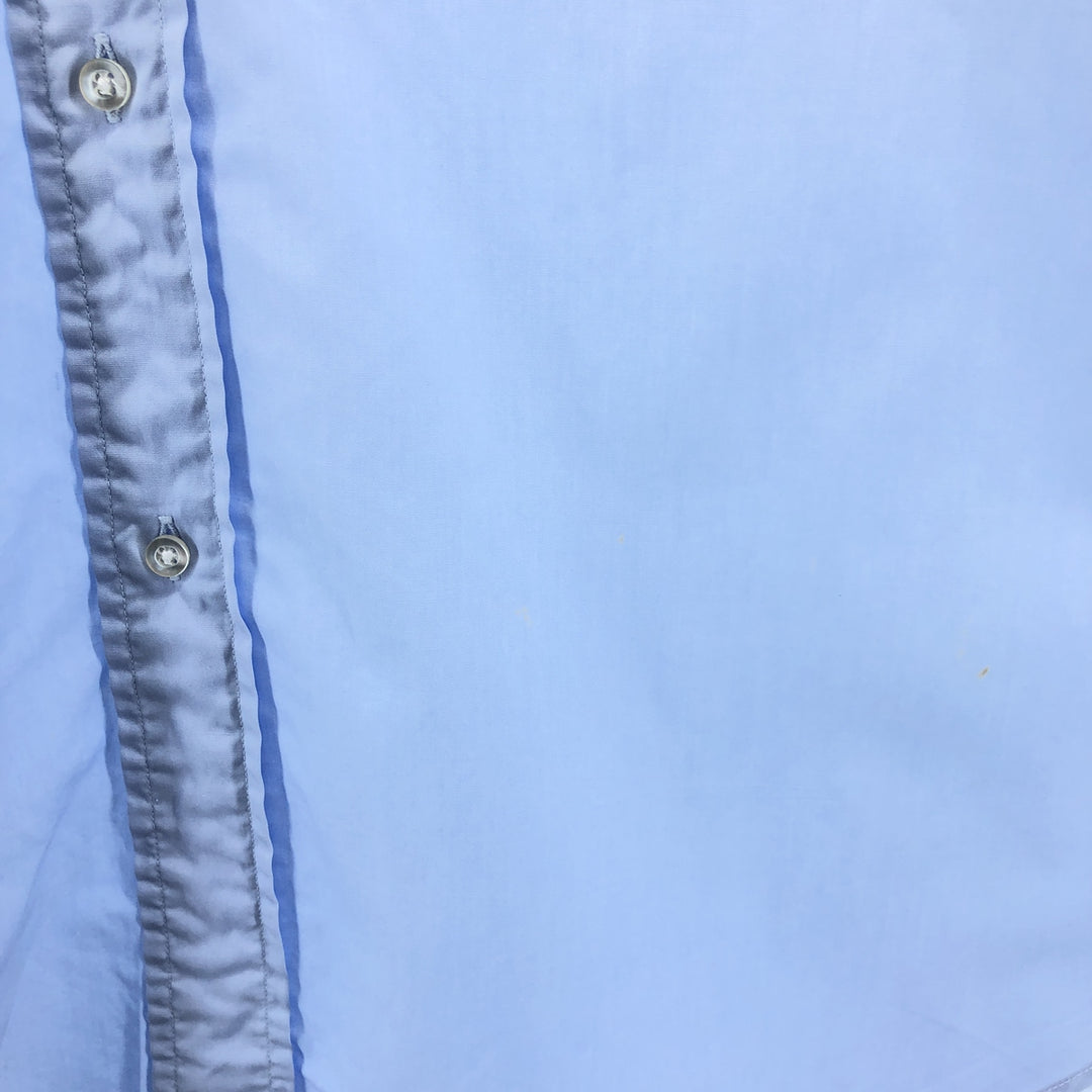 ~70'S Brooks Brothers MAKERS 6-button short-sleeve cotton shirt, men's XL size, vintage cotton Blue type light blue Vintage Second Hand