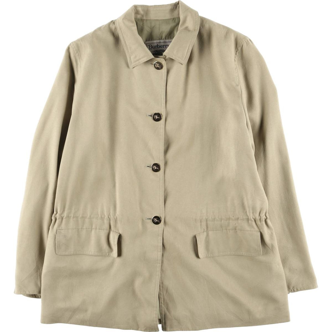 Burberry's half coat for women, size L polyester Beige type Vintage Second Hand