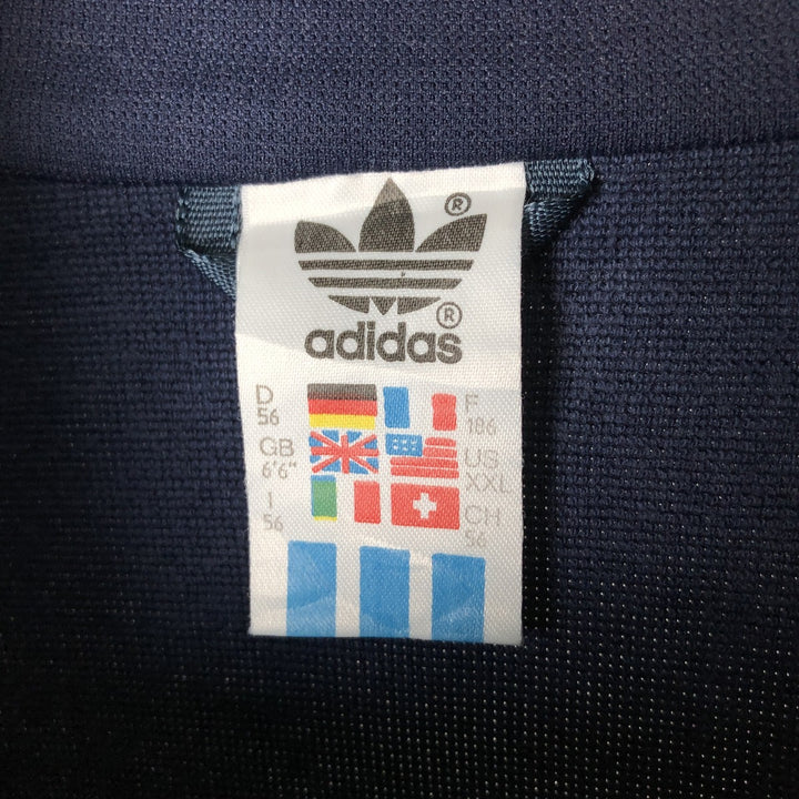80'S Adidas adidas jersey hoodie track jacket men's XXL equivalent vintage cotton navy blue type Vintage Second Hand