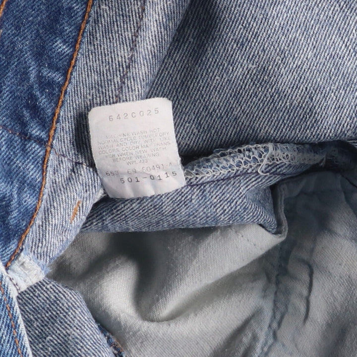 90'S Levi's 501-0115 Straight Denim Pants Made in USA Men's W32 Vintage cotton blue type Vintage Second Hand