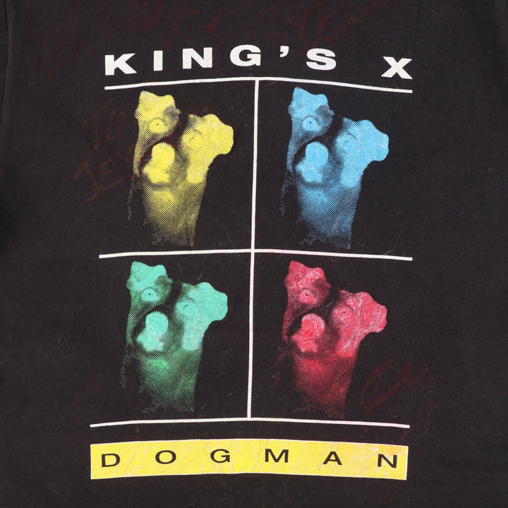 90'S NICEMAN KINGS x DOGMAN WORLD TOUR Signed Band T-Shirt Band T Made in USA Men's L Size Vintage cotton black type Vintage Second Hand