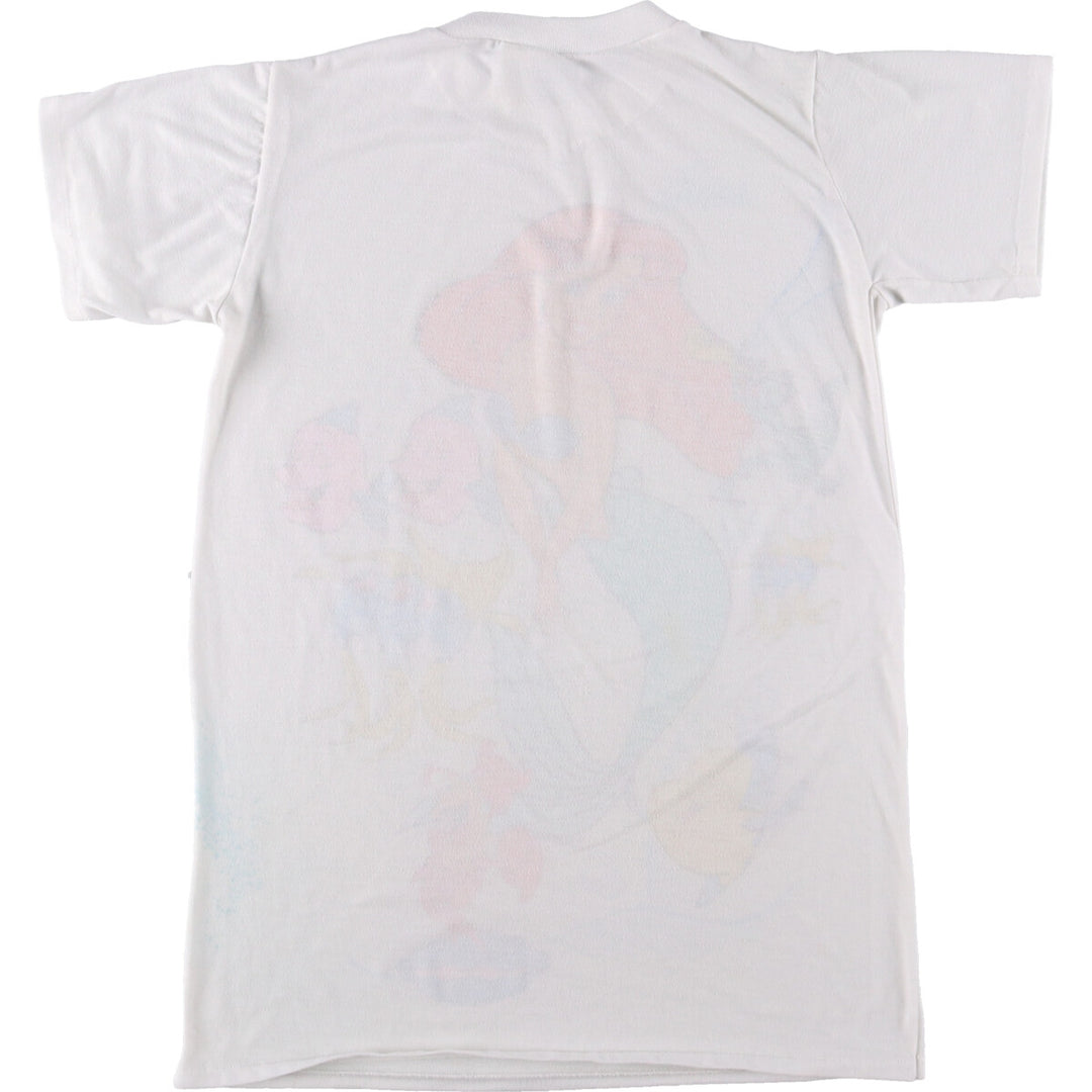 THE LITTLE MERMAID Little Mermaid Large Print Character Print T-Shirt Women's XS Vintage unclear white type Vintage Second Hand