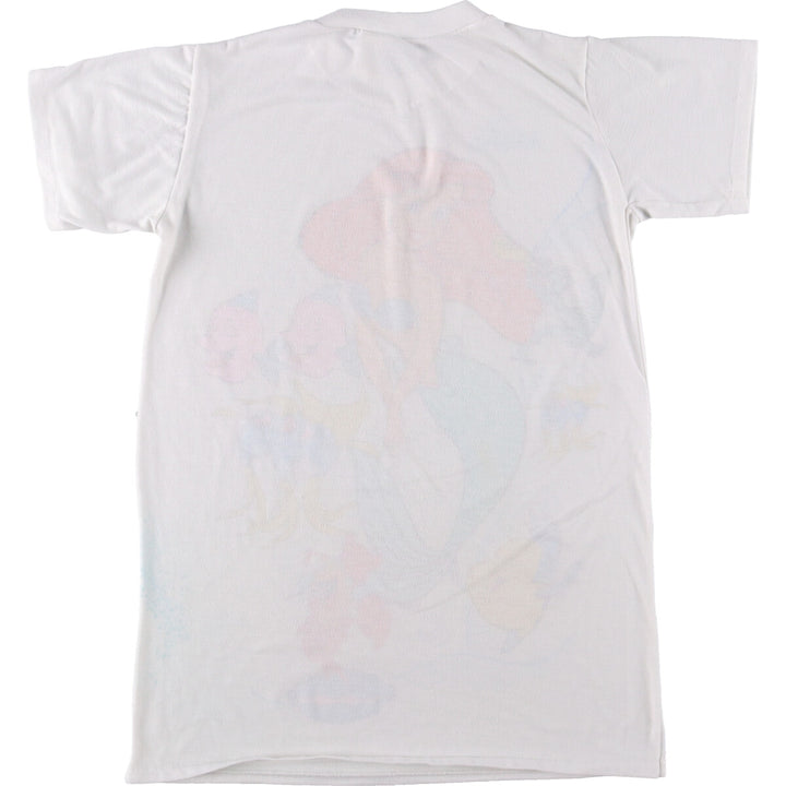 THE LITTLE MERMAID Little Mermaid Large Print Character Print T-Shirt Women's XS Vintage unclear white type Vintage Second Hand