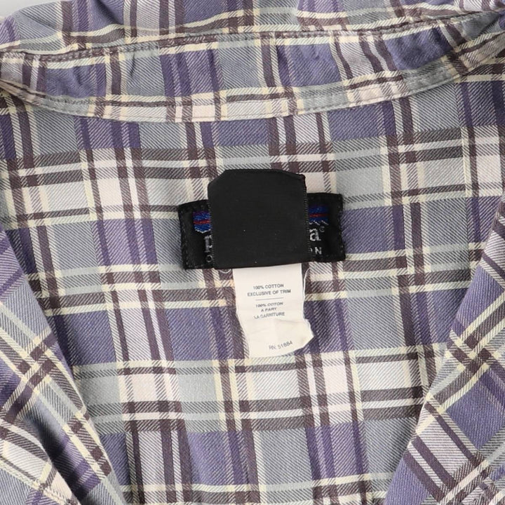 2000'S Patagonia Organic Cotton Long Sleeve Cotton Check Shirt (53832F6), Men's Size XL cotton blue type Vintage Second Hand