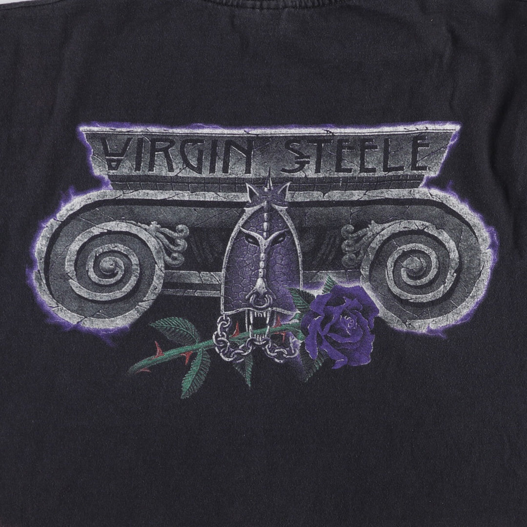 90'S Screen Stars Virgin Steal AGO OF CONSENT Long Sleeve T-Shirt Band T-Shirt Made in USA Vintage cotton black type Vintage Second Hand