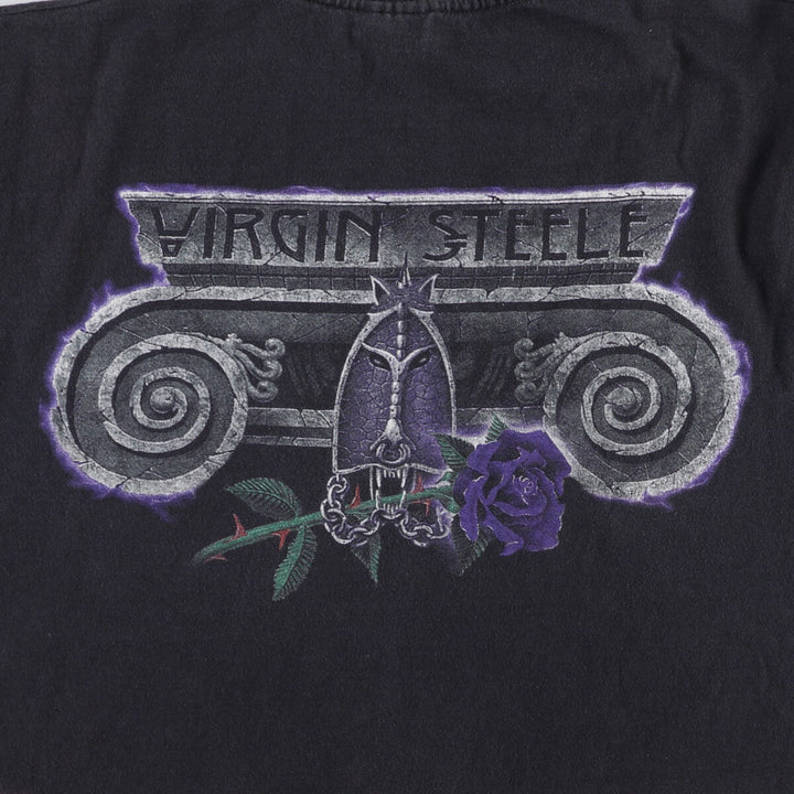 90'S Screen Stars Virgin Steal AGO OF CONSENT Long Sleeve T-Shirt Band T-Shirt Made in USA Vintage cotton black type Vintage Second Hand
