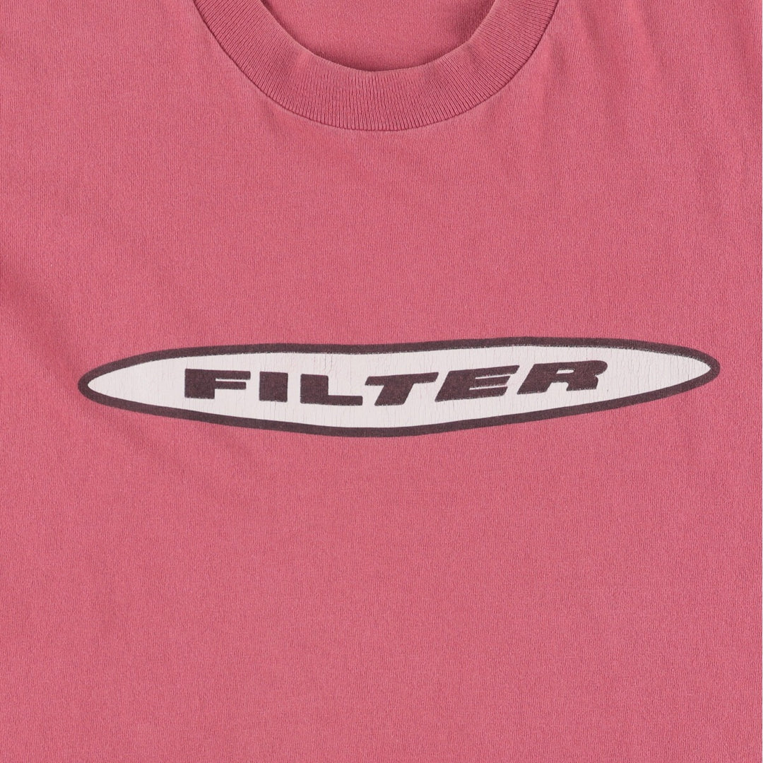 90's Fruit of the Loom Filter 96 TOUR Short Bus Tour Band T-Shirt Band T Made in USA Men's XL cotton pink type Vintage Second Hand
