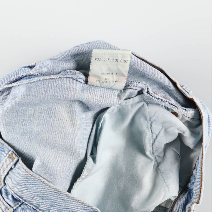 90'S Levi's 501-0193 Straight Denim Pants Made in USA Men's W30 Vintage cotton blue type Vintage Second Hand