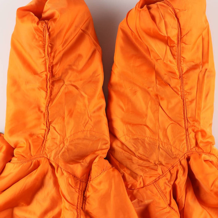 80'S Civilian Alpha ALPHA MA-1 Type Military Flight Jacket Men's XL Vintage unclear Khaki type Vintage Second Hand