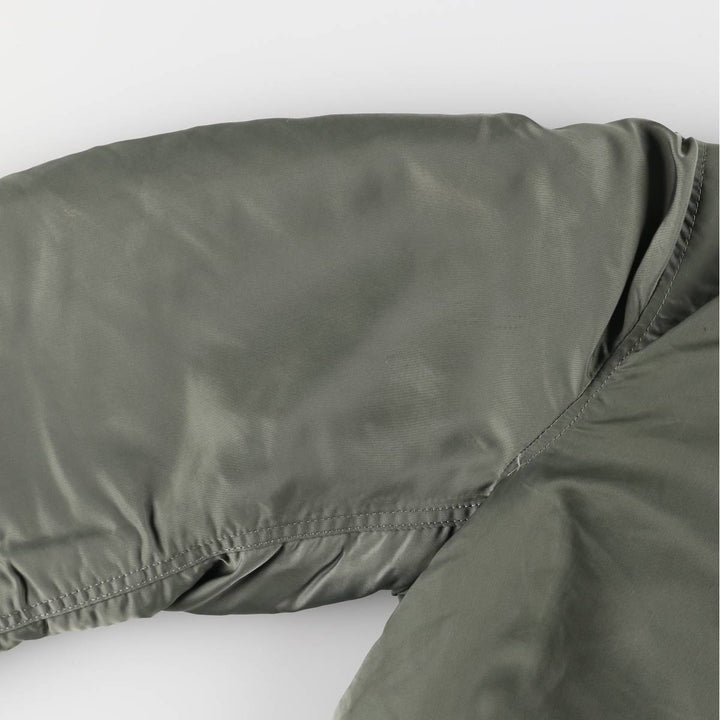 80'S Civilian Alpha ALPHA MA-1 Type Military Flight Jacket Men's XL Vintage unclear Khaki type Vintage Second Hand