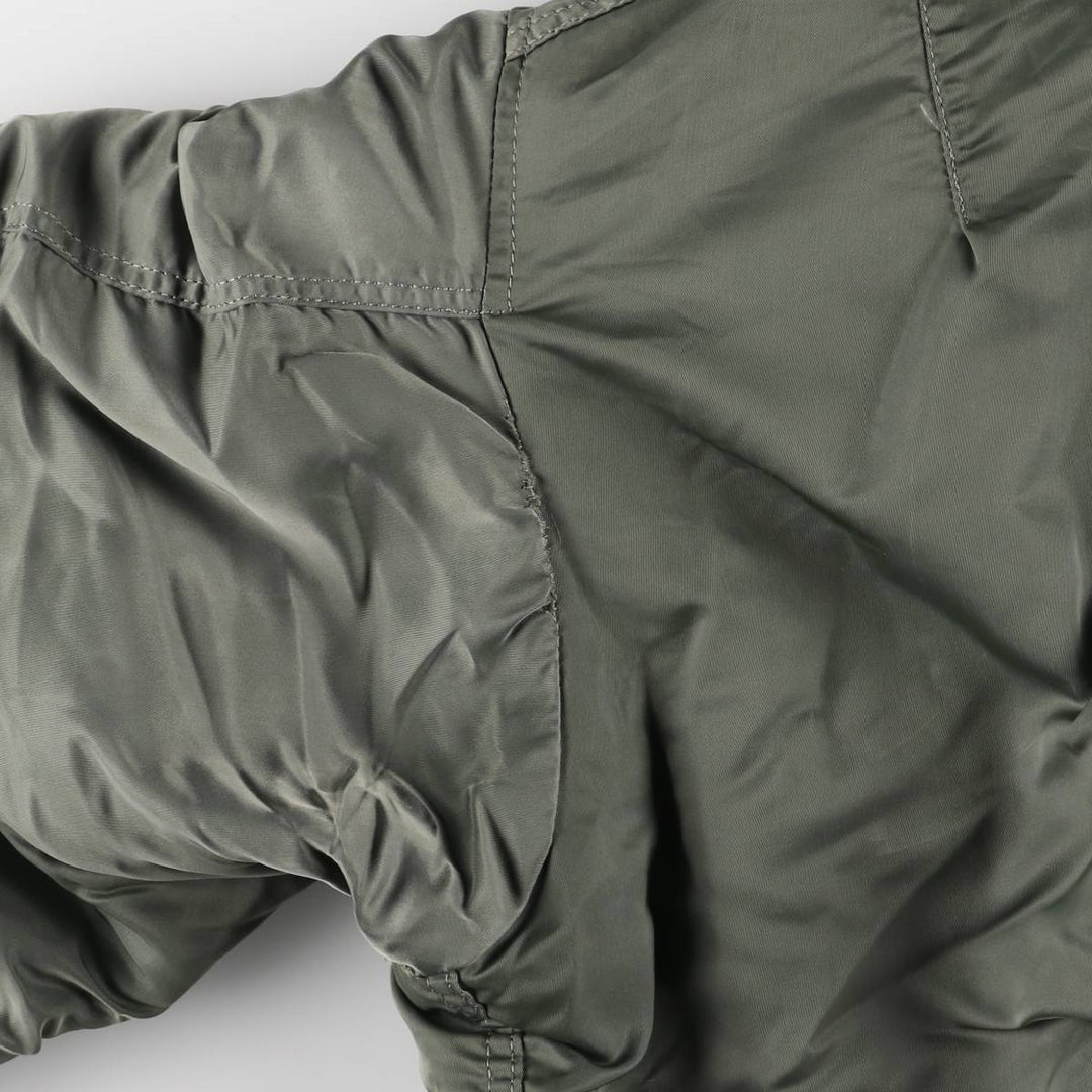 80'S Civilian Alpha ALPHA MA-1 Type Military Flight Jacket Men's XL Vintage unclear Khaki type Vintage Second Hand