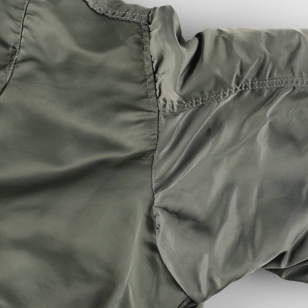 80'S Civilian Alpha ALPHA MA-1 Type Military Flight Jacket Men's XL Vintage unclear Khaki type Vintage Second Hand